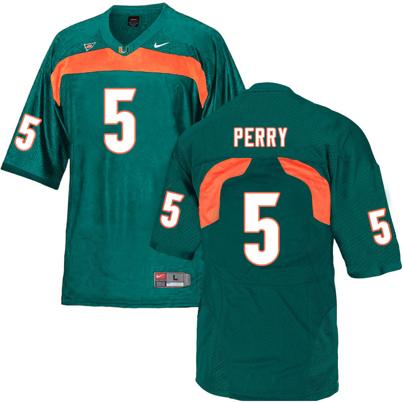 Nike Miami Hurricanes #5 N'Kosi Perry College Football Jerseys Sale-Green - Click Image to Close